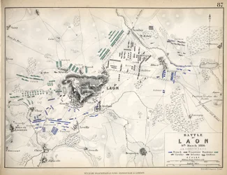 Map of the Battle of Laon, published by William Blackwood and Sons, Edinburgh and London